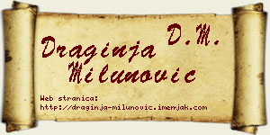 Draginja Milunović vizit kartica